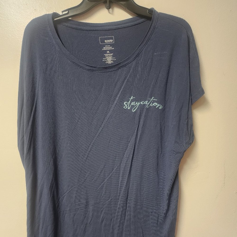 Sonoma everyday lounge essentials dark gray Blue  short sleeve tshirt XL